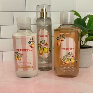 Bath & Body Works Pearberry Body Wash Trio - Pink and Cream